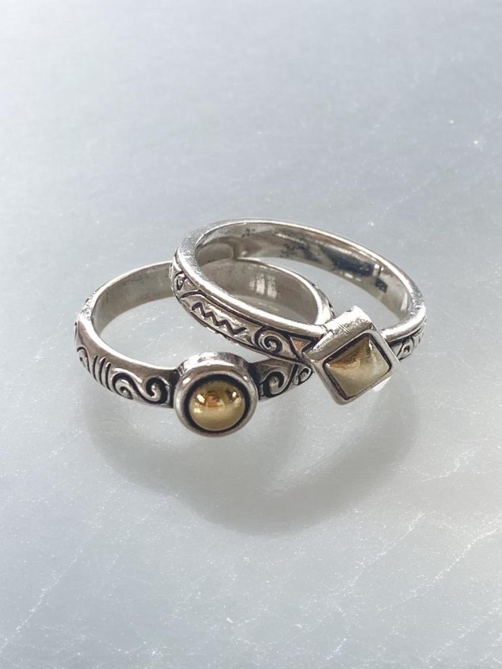 Brighton RARE Sterling Silver with gold Accent Rings  size 6